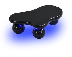 Salontafel met verstelbare LED-verlichting wolkvormig ontwerp met ronde poten 95 x 62,5 x 32 cm zwart
