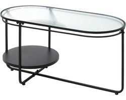 Salontafel metaal zwart - B 90 x D 42 x H 49 cm