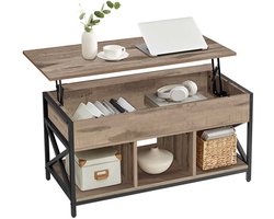 Salontafel - middentafel - woonkamer tabel - verstelbare hoogte - 50 x 100 x (46,5-62) cm - bruin zwart