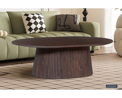 Salontafel 'Miguel' 120 cm Ovaal Mango Hout Donkerbruin