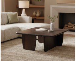 Salontafel Milla vierkant mangohout 90x90x32 cm - Bruin - Japandi