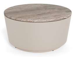 Salontafel Mirex Marmer Taupe Ø80cm - Giga Living