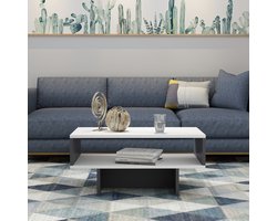 Salontafel Mjölby 36,4x80x45 cm wit en antraciet