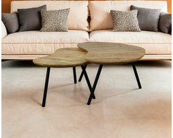 Salontafel Nalu Organisch set van 2 mangohout - Naturel