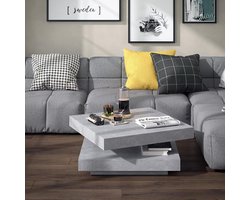 Salontafel Noaahome “ELIAS Flex” – Draaibare Bijzettafel Betonlook – 70x34 cm – Multifunctioneel & Modern Design – Woonkamertafel met Draaischarnier – Ruimtebesparend – Stevig Samengesteld Hout met Hars Coating