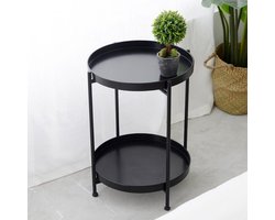 Salontafel Nordic Simple – Moderne Zwarte Tafel met 2 Lagen