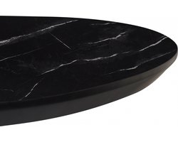 Salontafel Nyborg Lille - MDF/Decor - Zwart - 98x32x58 cm (BxHxD) - Zwarte Marmer Look - Organisch