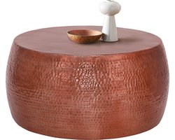 Salontafel Ø 90x45 cm koper in gehamerd aluminium look WOMO-Design