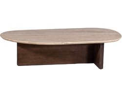 Salontafel Olaf Travertin Beige/Bruin 140cm - Giga Meubel
