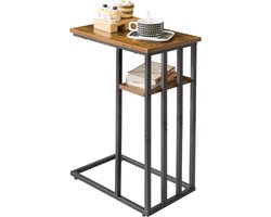 Salontafel op wielen - industriële bijzettafel - nachtkastje voor woonkamer slaapkamer - kleine ruimte TMJ406H