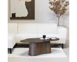 Salontafel Organisch 120cm - Donkerbruin Mangohout - Jessie - Giga Meubel