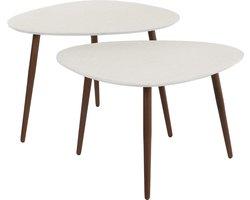 Salontafel Organisch - Beige Composiet - Set Van 2 - 48x59x42cm - Giga Meubel