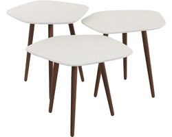 Salontafel Organisch - Beige Composiet - Set Van 3 - 42x47x40cm - Giga Meubel