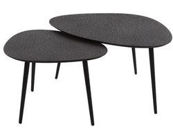 Salontafel Organisch Ovaal (Set van 2) - Hout (80 cm x 59 cm x 41 cm) - Salontafel Groot - Salon Tafel Boomstam Binnen - Ronde Salontafel - Woonkamer Tafel - Salontafels Industrieel - Salontafel Landelijk - Coffee Table