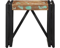 Salontafel oud hout - Koffietafel teakhout - Woonkamer sfeer - Uniek gerecycled materiaal - 100x100 cm - Natuurlijke houtkleur