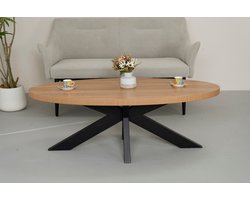 Salontafel ovaal lichtbruin melamine 130cm Denzel ovale bijzettafel side table