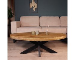 Salontafel ovaal mangohout 130cm Jimmy lichtbruin duurzaam hout mango ovale bijzettafel