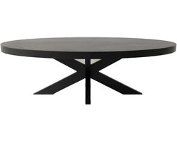 Salontafel ovaal mangohout 140cm Jimmy zwart duurzaam hout mango ovale bijzettafel