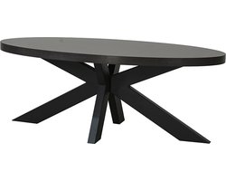 Salontafel ovaal melamine eiken zwart Denzel 120cm