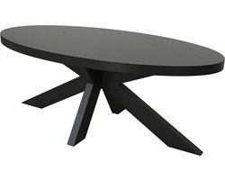 Salontafel ovaal melamine zwart Denzel 120cm ovale bijzettafel side table