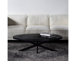 Salontafel Ovaal - Zwart - 130cm - Salontafel Mansour - Giga Meubel