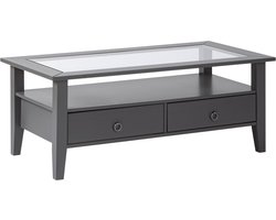 Salontafel Provence | Melamine-afwerking | 115 x 60 x 45 cm | Met twee opberglades | Kleur: Antraciet - Interlink - Rechthoekige salontafels - Antraciet - Melamine - Rechthoekige salontafels -