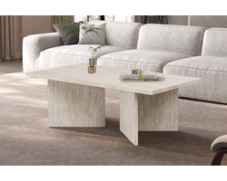 Salontafel Rechthoek – Beige – Travertin Look – 125x65 cm