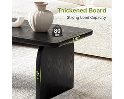 Salontafel rechthoekig 120 cm – HomeByNicole moderne houten woonkamer tafel met afgeronde hoeken, lage koffietafel, groot tafelblad, rustieke elegante design, MDF constructie, bruin