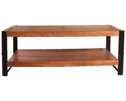 Salontafel rechthoekig bruin mangohout 120cm Lotus side table duurzaam massief hout mango bijzettafel