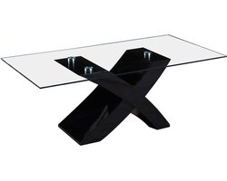 Salontafel rechthoekig "Tina" - 117 x 62 x 45 cm - Zwart / MDF gelakt