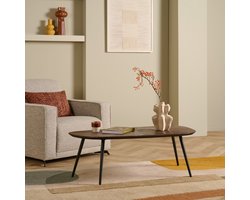 Salontafel Rhone - Hout / Metaal - Bruin / Zwart - 104x35x57 cm (BxHxD) - Gerecycled Teakhout