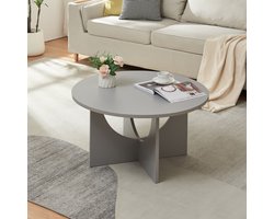 Salontafel Rindal rond lichtgrijs 80x41,5 cm [en.casa]