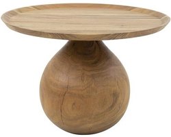 Salontafel Rond Acaciahout - 60 cm x 60 cm x 41 cm - Tafeltje Rond Klein - Bijzettafel Rond Hout - Koffietafel - Decoratie Tafel - Decoratie Salontafel - Salon Tafel Industrieel - Ronde Poot
