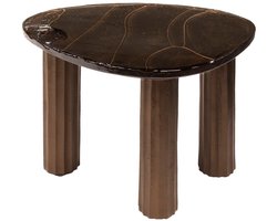 Salontafel Rond Koper (51x37x35cm) - Bijzettafeltjes Woonkamer - Bijzettafels Rond Koper- Antieke Ronde Tafel - Salontafel Industrieel Koper- Decoratie Salontafel - Salon Tafel Industrieel & Landelijk - Grote & Kleine Tafel