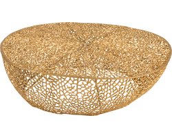 Salontafel Rond Laag Koraalpatroon Aluminium Goud 115cm