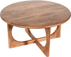 Salontafel Rond – Mangohout – 80x80x40 cm – Houten Tafel – Industrieel & Bohemian Design