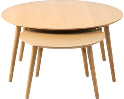 Salontafel Rond Naturel - Eikenhout - Set van 2 - House Nordic