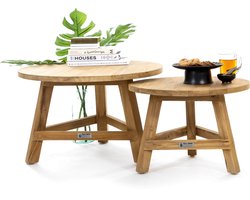 Salontafel rond set van 2 - Teakwood design - Natuurlijke schoonheid