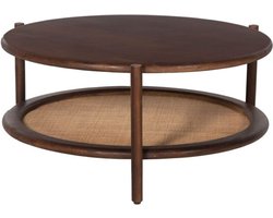 Salontafel Rotan Rond | Walnoot afwerking
