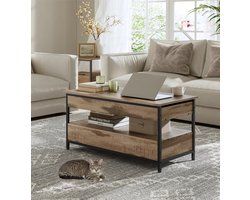 Salontafel - Salontafel met lades - Salontafel met Opbergruimte - Tafel - Hoogte verstelbaar - Modern - 100×50×48–63 cm