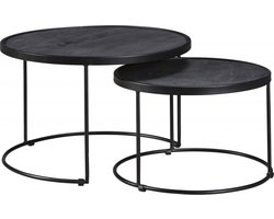 Salontafel (Set 2 stuks) Brolo - Hout - Zwart