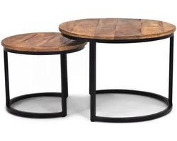 Salontafel Set Amsterdam - Set van 2 - Mangohout - Rond
