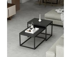 Salontafel set van 2 Aabenraa zwart mat