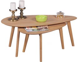 Salontafel | Set van 2 | Eik | MDF | Scandinavische Design