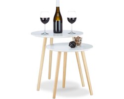 salontafel - set van 2 - rond - klein - retro - Ø 39 en 47,5 cm - woonkamer