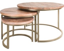 Salontafel Set van 3 - Industriële Salontafelset Erjan - Goud