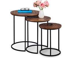 salontafel - set van 3 - mangohout - voor bank - 3 groottes - woonkamer