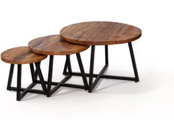 Salontafel - Set van 3 - Naturel - 70cm - Mangohout