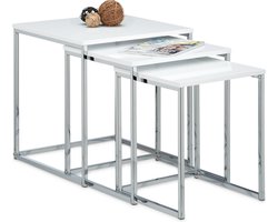 salontafel - set van 3 - vierkant - modern - stalen frame - woonkamer