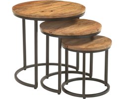 Salontafel set Vienna Magnolia - Rond - 45x45cm - Hoogte 45 cm